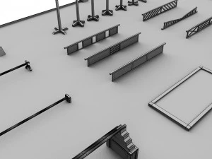 horse jumping obstacle small pack low poly 3D Model
