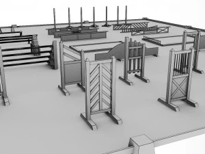 horse jumping obstacle small pack low poly 3D Model