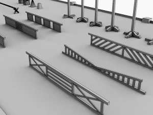 horse jumping obstacle small pack low poly 3D Model