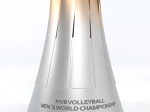 troph&eacute;e de la coupe du championnat du monde de volley-ball low poly Modèle 3D