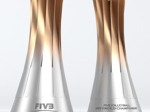 volleyball world championship cup trophy low poly 3D Модель