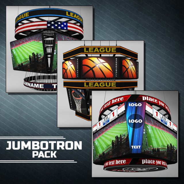 jumbotron scoreboard sport pack Modelo 3D .c4d .max .obj .3ds .fbx .stl .blend 