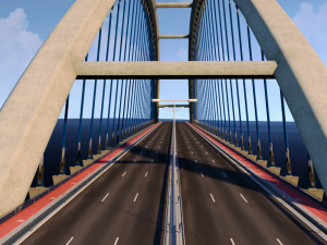suspended arch water road bridge 3D 模型