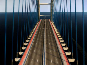 suspended arch water road bridge 3D Model