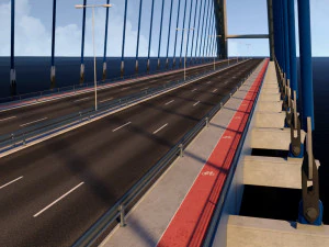 suspended arch water road bridge 3D Model