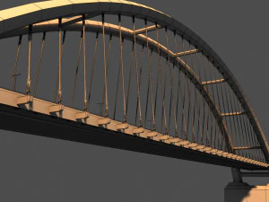 suspended arch water road bridge 3D Model