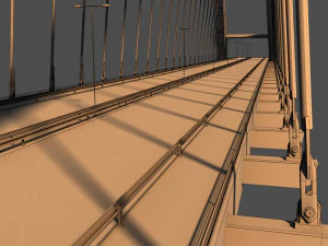 suspended arch water road bridge 3D Model