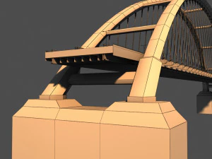 suspended arch water road bridge 3D Model