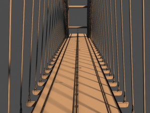 suspended arch water road bridge 3D 模型