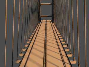 suspended arch water road bridge 3D Model