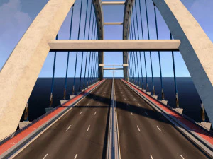 suspended arch water road bridge 3D Model