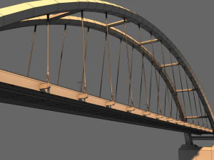 suspended arch water road bridge 3D Model