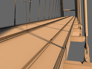 suspended arch water road bridge 3D Model