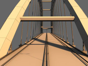 suspended arch water road bridge 3D Model