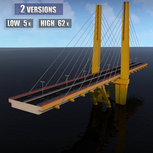 suspended bridge millenium Modelo 3D .c4d .max .obj .3ds .fbx .stl .blend