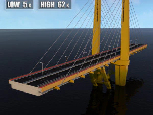 most podwieszany milenium Model 3D