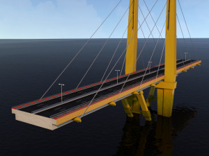 suspended bridge millenium Modelo 3D