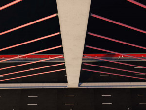 single suspended water road bridge 3D 模型