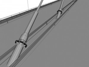 single suspended water road bridge 3D 模型