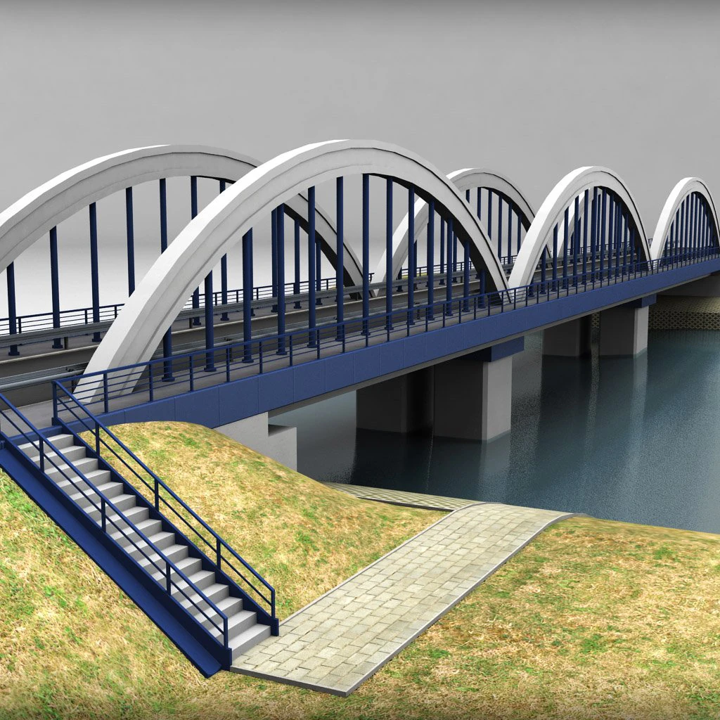 arch bridge 3D Model .c4d .max .obj .3ds .fbx .stl .blend 