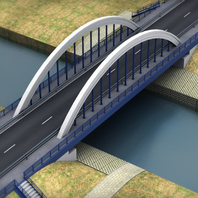 arch bridge small Model 3D .c4d .max .obj .3ds .fbx .stl .blend