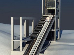 Ski jumping hill low detail 3D Model