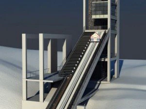 Ski jumping hill low detail 3D Model