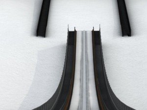 Ski jumping hill low detail 3D Model