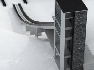 Ski jumping hill low detail 3D Model