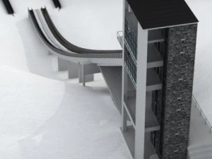 Ski jumping hill low detail 3D Model