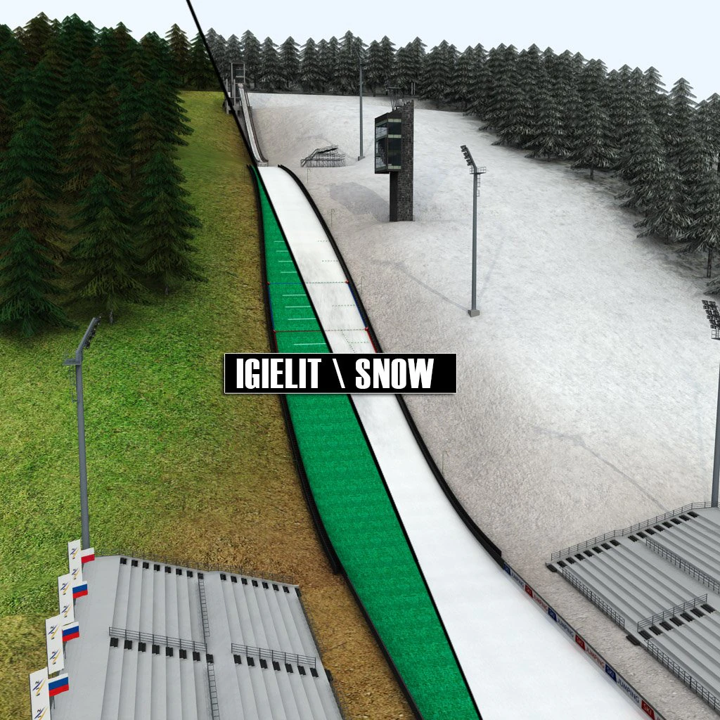 Ski jumping hill low detail 3D Model .c4d .max .obj .3ds .fbx .stl .blend