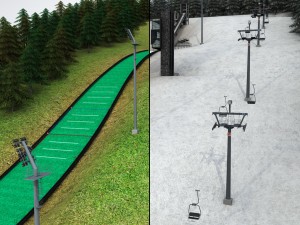 Ski jumping hill low detail 3D Model