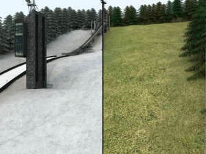 Ski jumping hill low detail 3D Model