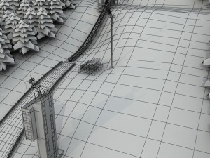 Ski jumping hill low detail 3D Model