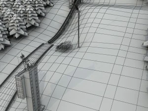 Ski jumping hill low detail 3D Model