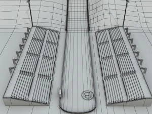 Ski jumping hill low detail 3D Model