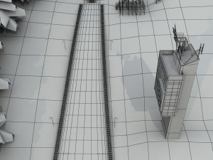 Ski jumping hill low detail 3D Model