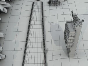 Ski jumping hill low detail 3D Model