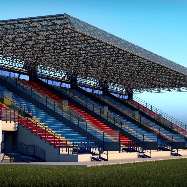 stadium sport soccer tribune high detail Modèle 3D .c4d .max .obj .3ds .fbx .stl .blend 