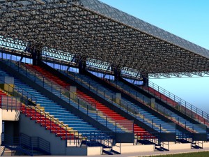 stadium sport soccer tribune high detail 3D Model