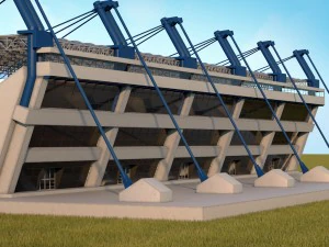 stadium sport soccer tribune high detail 3D Model