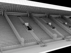 stadium sport soccer tribune high detail 3D Model