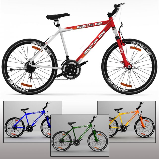 mountain bike mtb Modello 3D .c4d .max .obj .3ds .fbx .stl .blend 