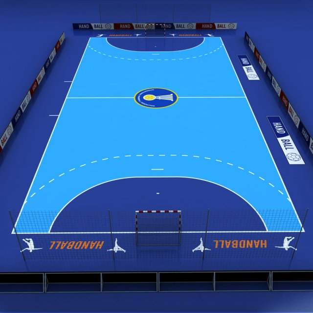 handball court 3D 模型 .c4d .max .obj .3ds .fbx .stl .blend 