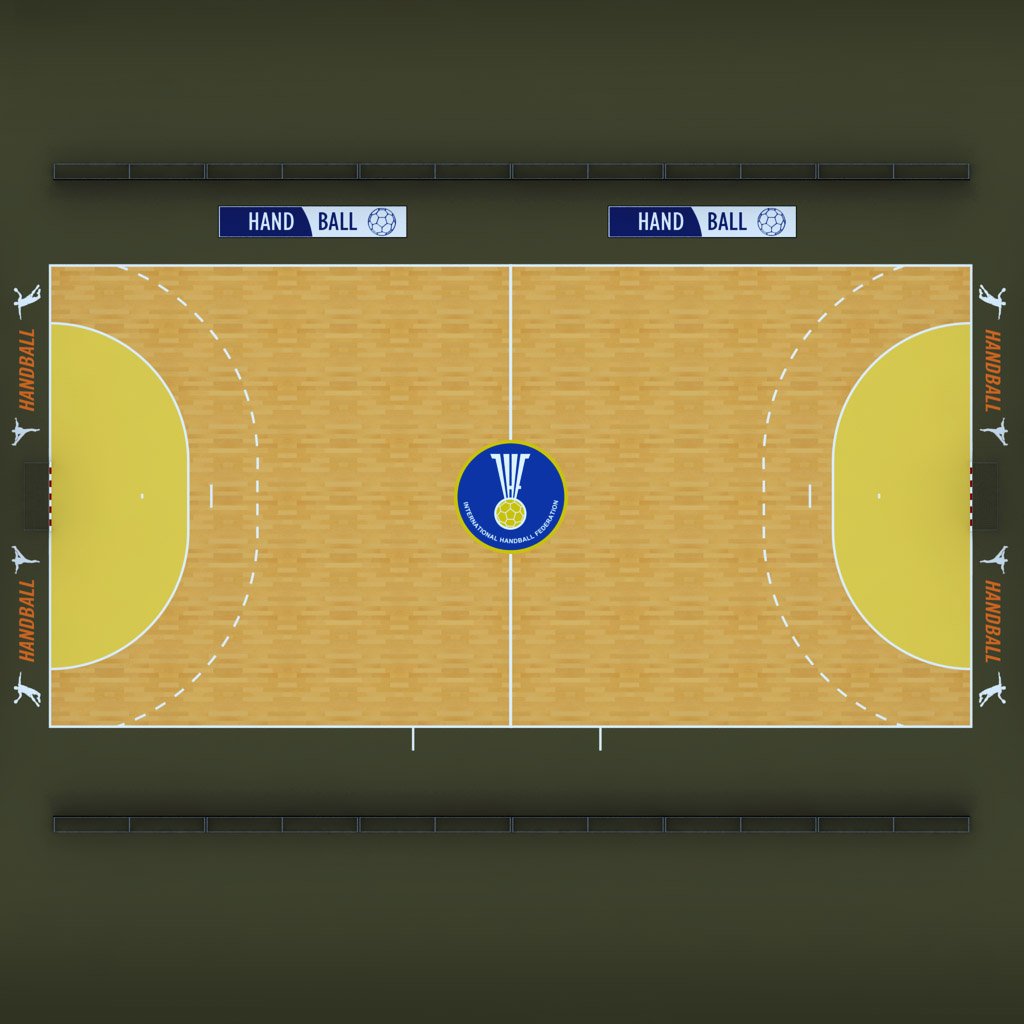 Handball court 3D Model in Playground 3DExport