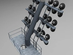 stadium light lux rounded 3D Model