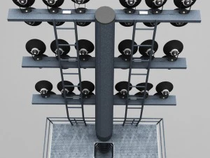 stadium light lux rounded 3D Model