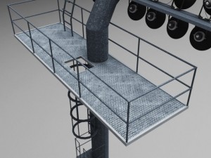 stadium light rounded large 3D Model