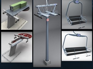 ski lift pack 3Dモデル