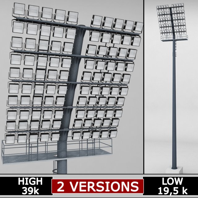 stadium light lux large Modèle 3D .c4d .max .obj .3ds .fbx .stl .blend 